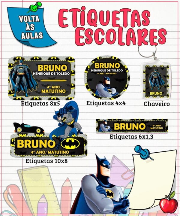 Etiqueta Escolar Batman