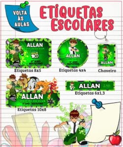 Etiqueta Escolar Ben 10