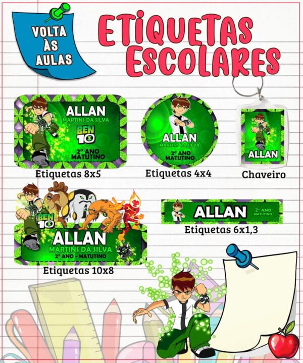 Etiqueta Escolar Ben 10