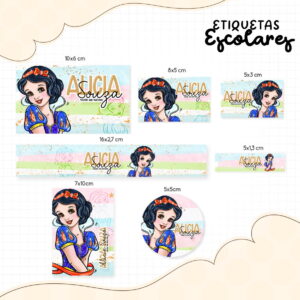 Etiqueta Escolar Branca de Neve