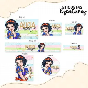 Etiqueta Escolar Branca de Neve 20 Etiqueta Escolar Branca de Neve