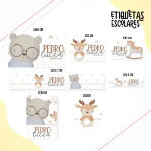 Etiqueta Escolar Brinquedos Menino