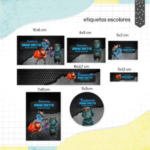 Etiqueta Escolar Caçadores de Trolls