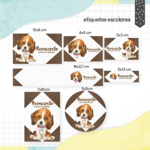 Etiqueta Escolar Cachorrinho