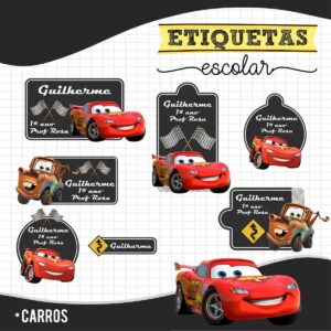 Etiqueta Escolar Carros
