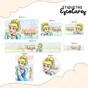 Etiqueta Escolar Cinderela 12 Etiqueta Escolar Cinderela