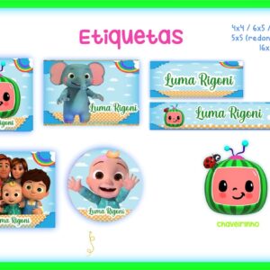 Etiqueta Escolar Cocomelon