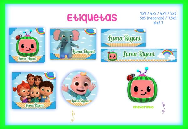 Etiqueta Escolar Cocomelon