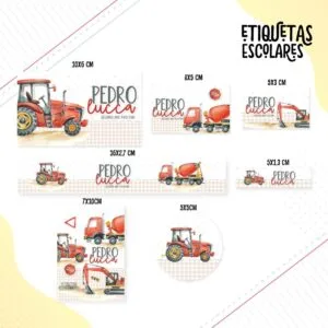 Etiqueta Escolar Construção 6 Etiqueta Escolar Construção