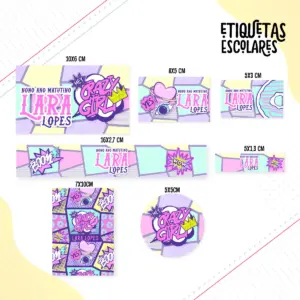 Etiqueta Escolar Cute Teen