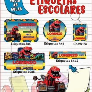 Etiqueta Escolar Dinotrux