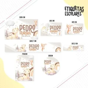 Etiqueta Escolar Dragões Baby 13 Etiqueta Escolar Dragões Baby
