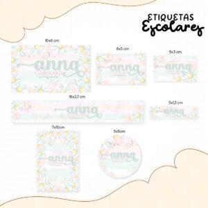 etiqueta escolar floral arquivo digital etiqueta floral