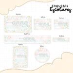 Etiqueta Escolar Floral Clarinho
