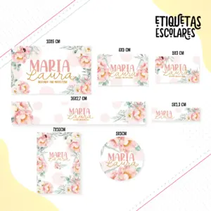 Etiqueta Escolar Floral Kids 23 Etiqueta Escolar Floral Kids