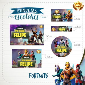 Etiqueta Escolar Fortnite