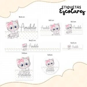 Etiqueta Escolar Gatinha Fofa 21 Etiqueta Escolar Gatinha Fofa