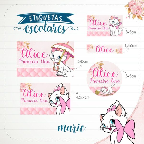 Etiqueta Escolar Gatinha Marie
