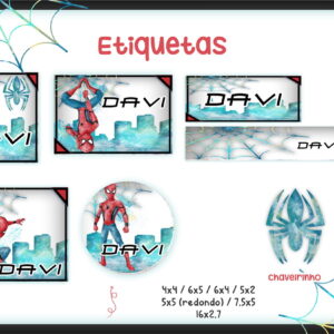 Etiqueta Escolar Homem Aranha - Arquivo Digital 9 Etiqueta Escolar Homem Aranha - Arquivo Digital