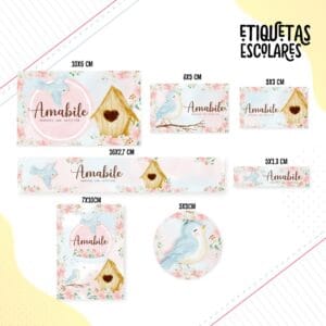 Etiqueta Escolar Jardim Encantado