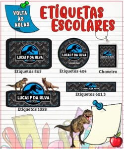 Etiqueta Escolar Jurassic Park