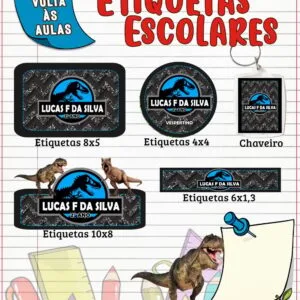 Etiqueta Escolar Jurassic Park 8 Etiqueta Escolar Jurassic Park