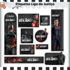 Etiqueta Escolar Liga da Justiça - Arquivo Digital 27 Etiqueta Escolar Liga da Justiça - Arquivo Digital