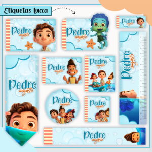 Etiqueta Escolar Luca Azul - Arquivo Digital 3 Etiqueta Escolar Luca Azul - Arquivo Digital