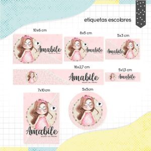 Etiqueta Escolar Menina Morena