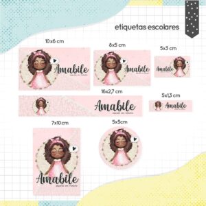 Etiqueta Escolar Menina Negra