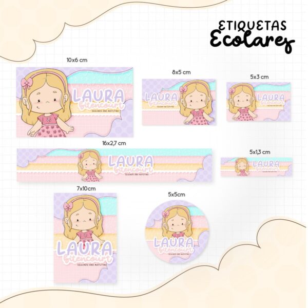 Etiqueta Escolar Menininha Loira