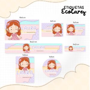 Etiqueta Escolar Menininha Ruiva