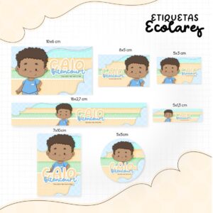 Etiqueta Escolar Menininho Negro