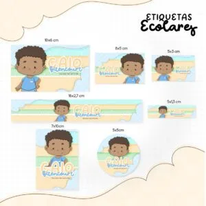 Etiqueta Escolar Menininho Negro