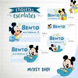 Etiqueta Escolar Mickey Baby 32 Etiqueta Escolar Mickey Baby