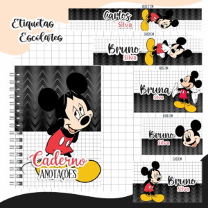 Etiqueta Escolar Mickey Menino - Arquivo Digital 8 Etiqueta Escolar Mickey Menino - Arquivo Digital