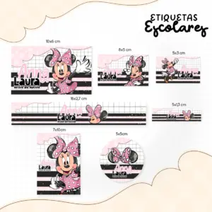 Etiqueta Escolar Minnie Rosa 6 Etiqueta Escolar Minnie Rosa