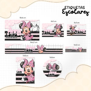 Etiqueta Escolar Minnie Rosa - Arquivo Digital
