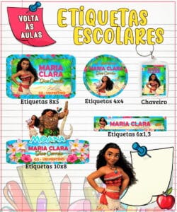 Etiqueta Escolar Moana Adulta