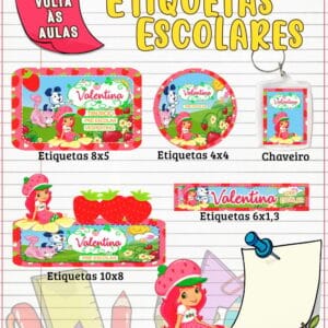 Etiqueta Escolar Moranguinho
