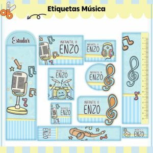 Etiqueta Escolar Música - Arquivo Digital 22 Etiqueta Escolar Música - Arquivo Digital