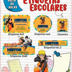 Etiqueta Escolar Naruto Menino