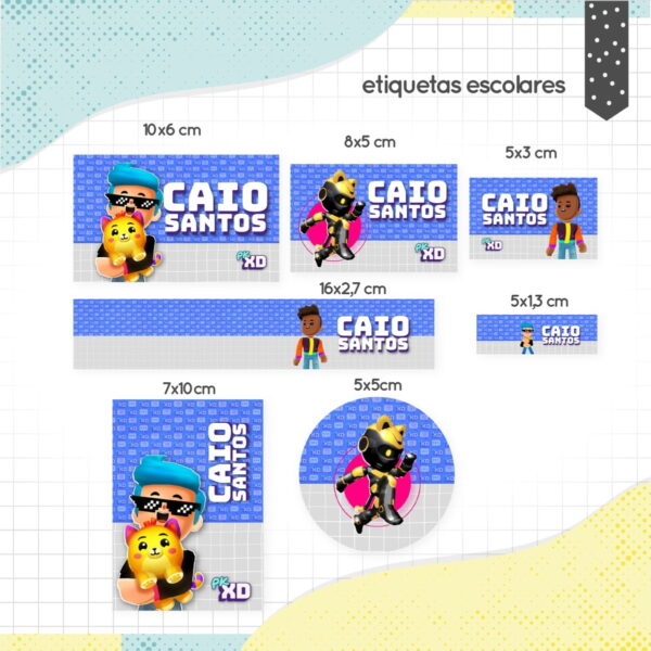 Etiqueta Escolar PKXD Menino