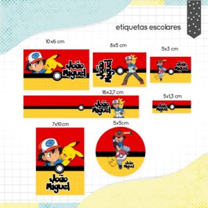 Etiqueta Escolar Pokémon