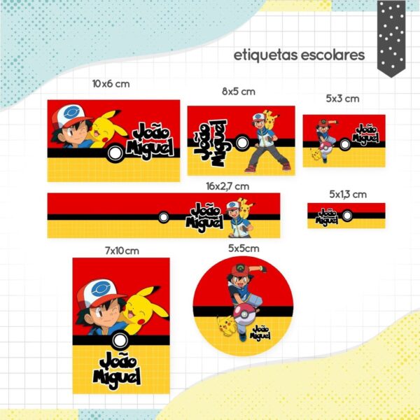 Etiqueta Escolar Pokémon