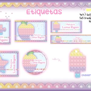Etiqueta Escolar Pop It Menina