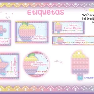 Etiqueta Escolar Pop It Menina 16 Etiqueta Escolar Pop It Menina