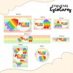 Etiqueta Escolar Pop It Menino