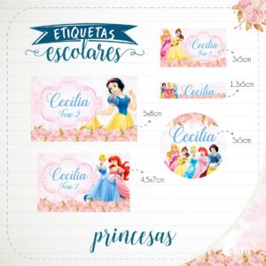 Etiqueta Escolar Princesas