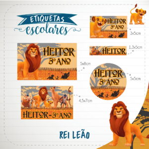 Etiqueta Escolar Rei Leão